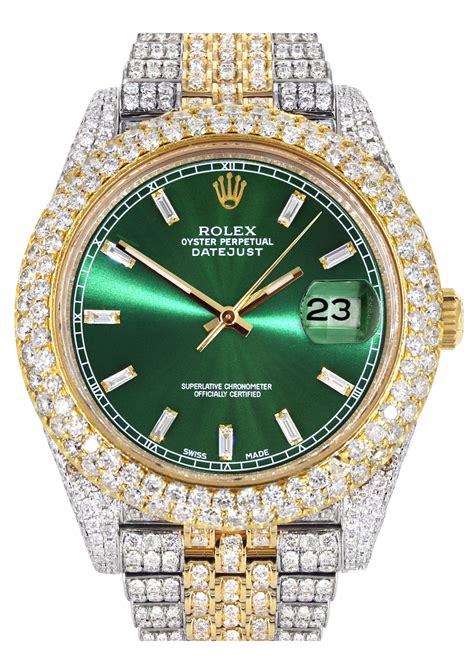 green face rolex iced out